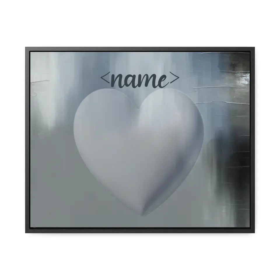 Blue Black Heart - Customizable Canvas