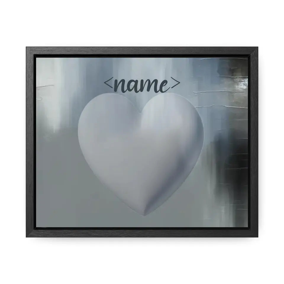 Blue Black Heart - Customizable Canvas