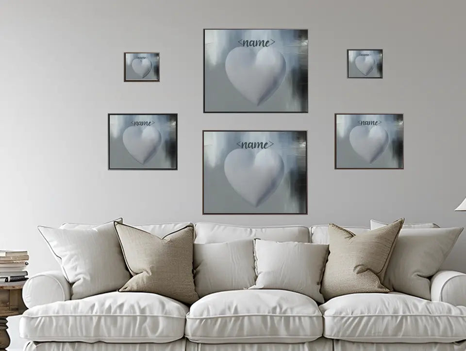 Blue Black Heart - Customizable Canvas