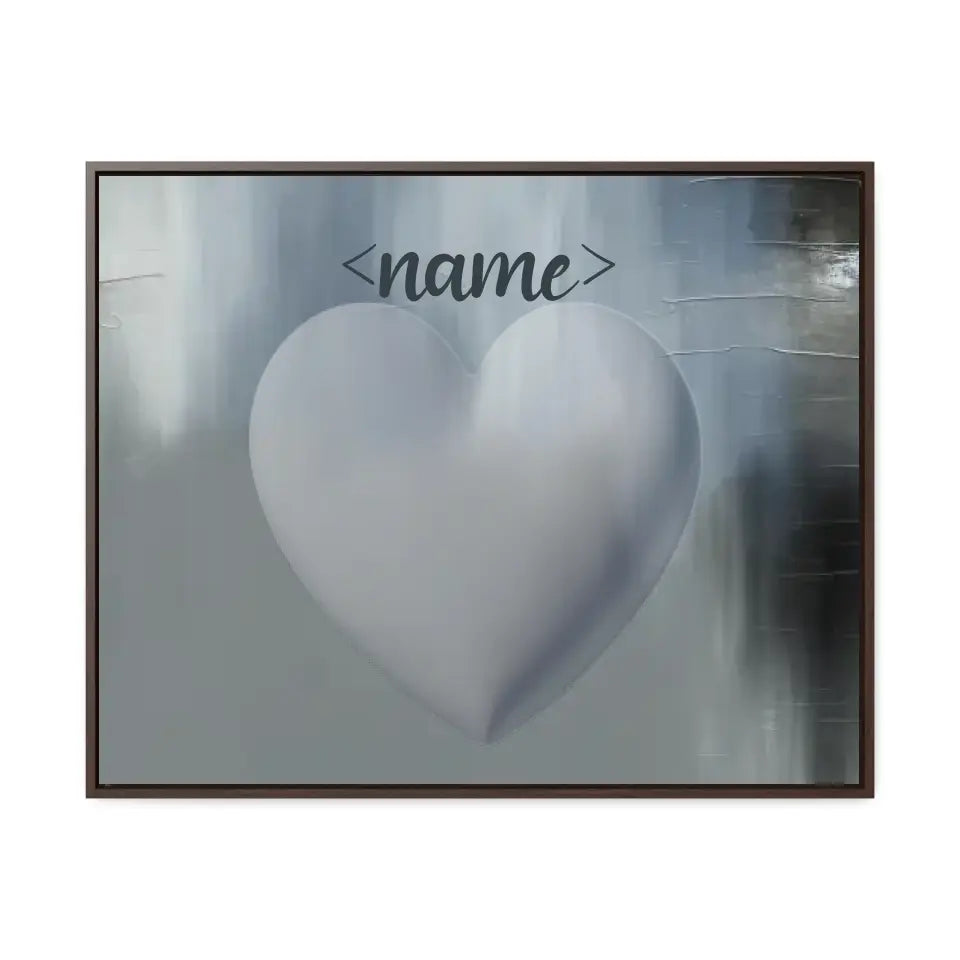 Blue Black Heart - Customizable Canvas