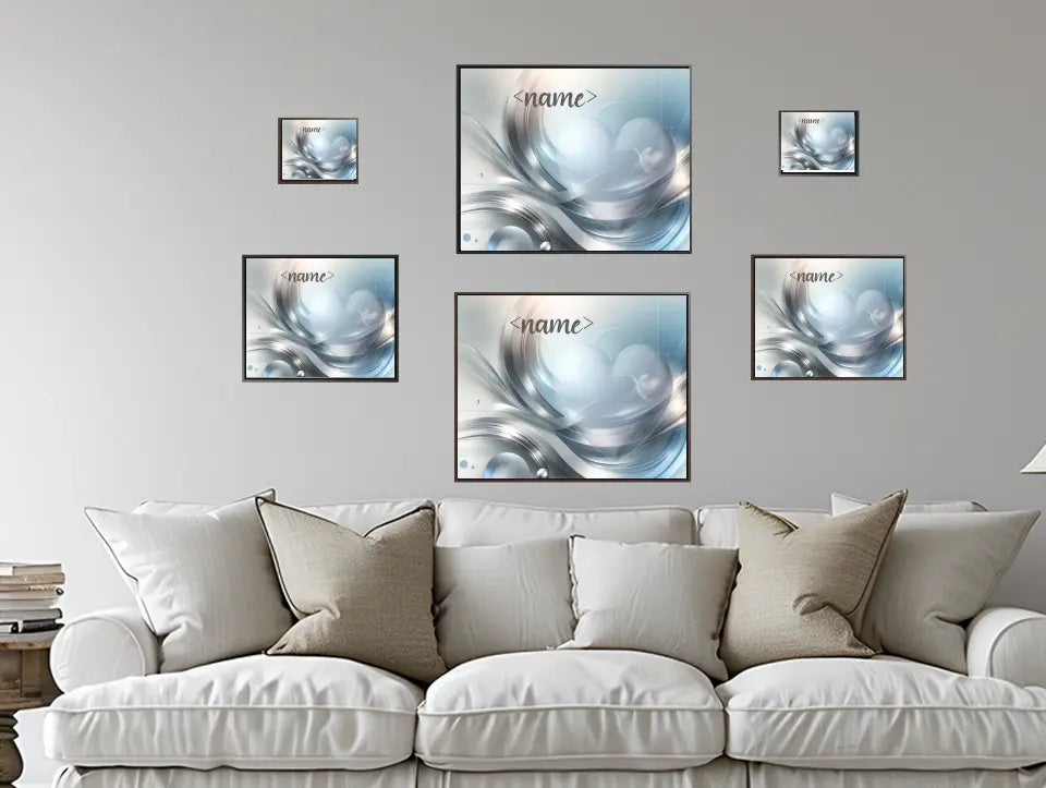 Platinum and Blue Abstract - Customizable Canvas