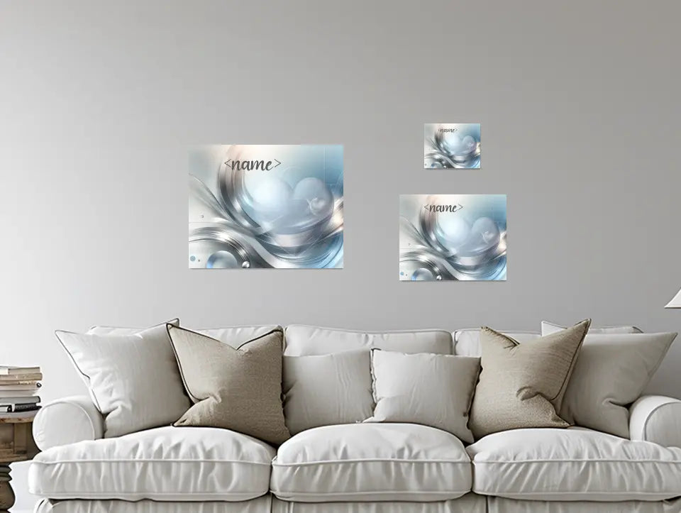 Platinum and Blue Abstract - Customizable Canvas