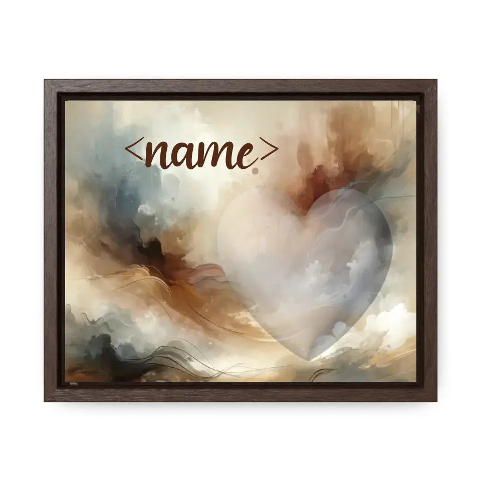 Brown Abstract Heart - Customizable Canvas