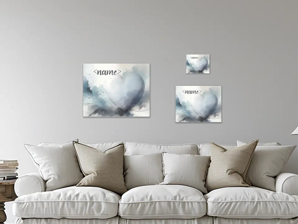 Moody Grey and Smoky Blue - Customizable Canvas