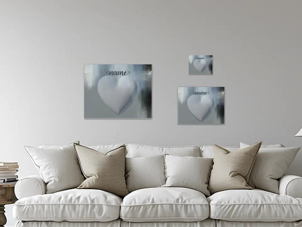 Blue Black Heart - Customizable Canvas