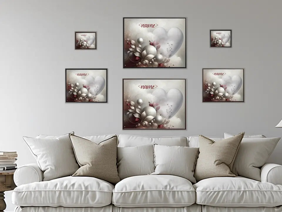 Silver and Maroon Abstract - Customizable Canvas