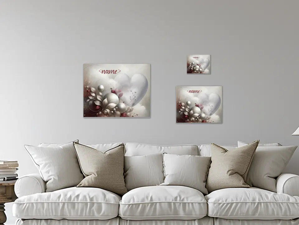 Silver and Maroon Abstract - Customizable Canvas