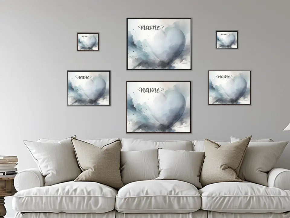 Moody Grey and Smoky Blue - Customizable Canvas