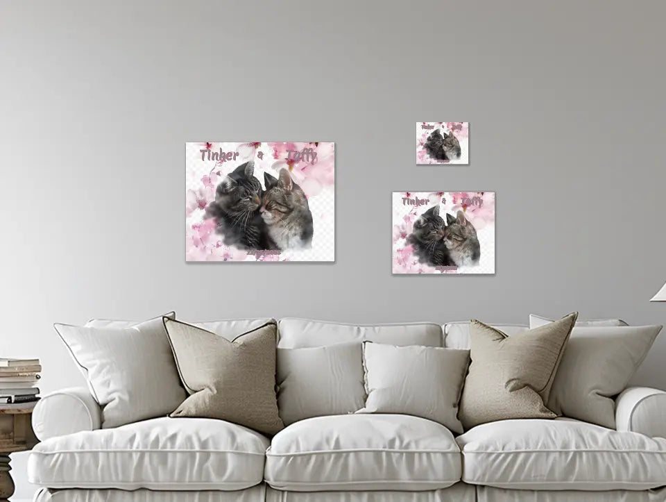 Romantic Bright Pink Blossoms - Customizable Canvas