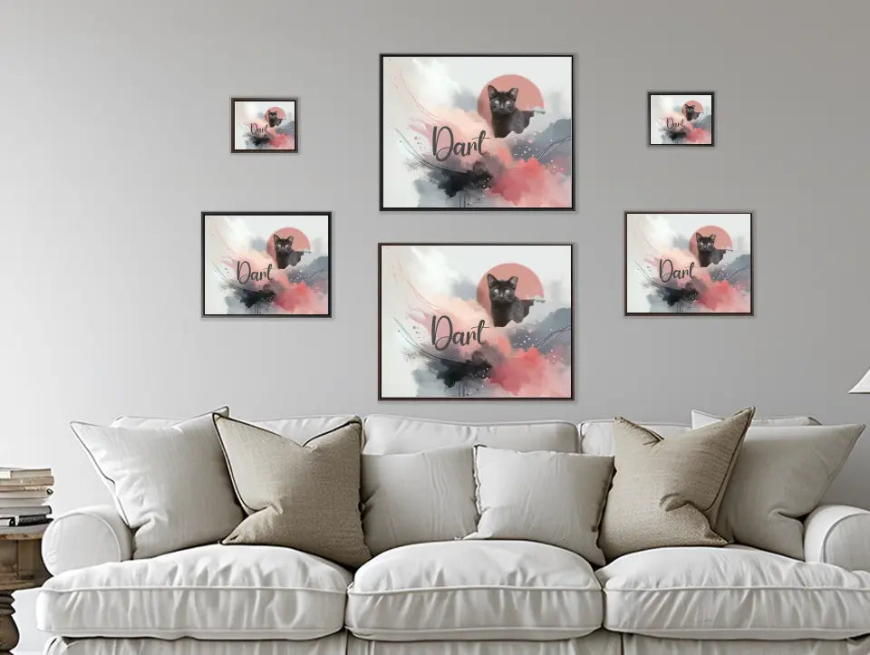 Pink and Gray Abstract - Customizable Canvas