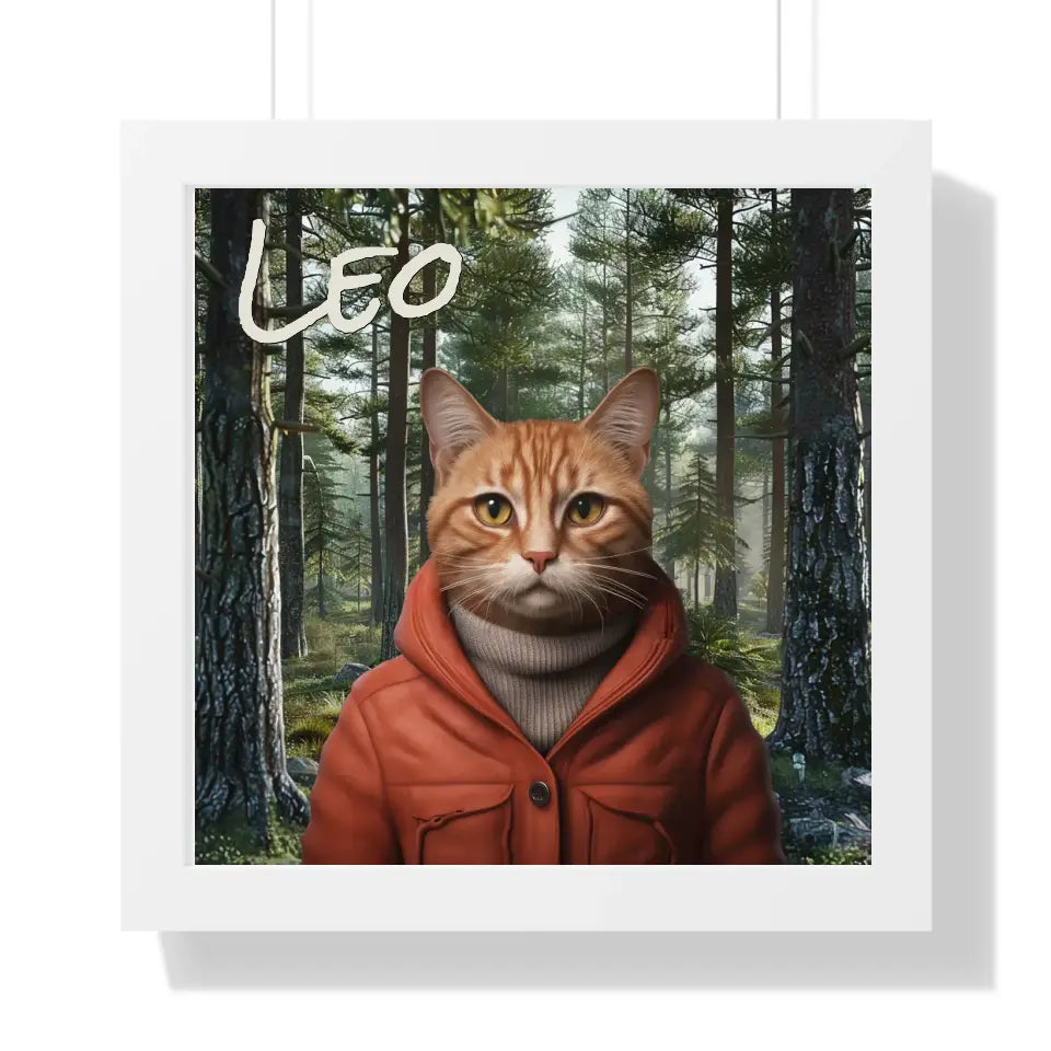 Hiker in an Orange Jacket - Customizable Pet Portrait