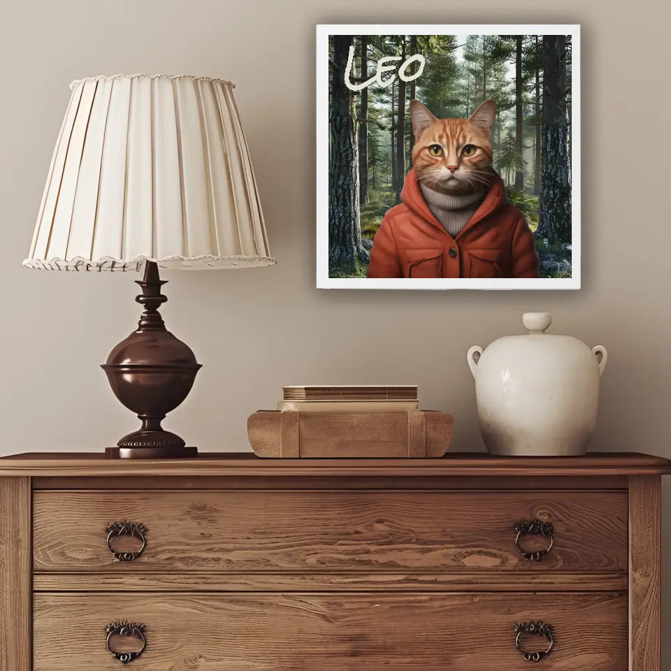 Hiker in an Orange Jacket - Customizable Pet Portrait