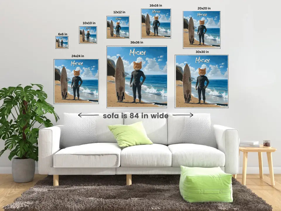 At the Beach - Customizable Pet Portrait