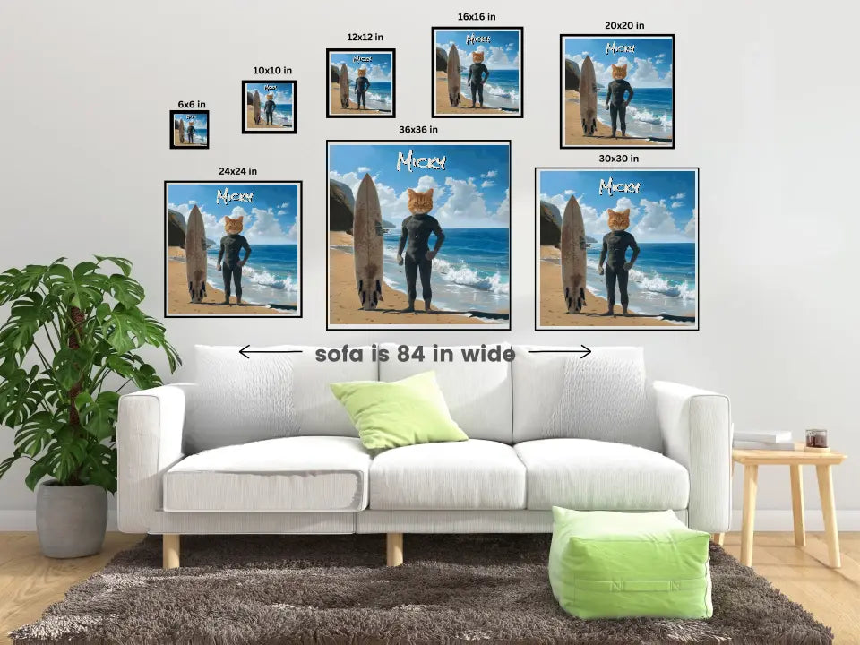 At the Beach - Customizable Pet Portrait