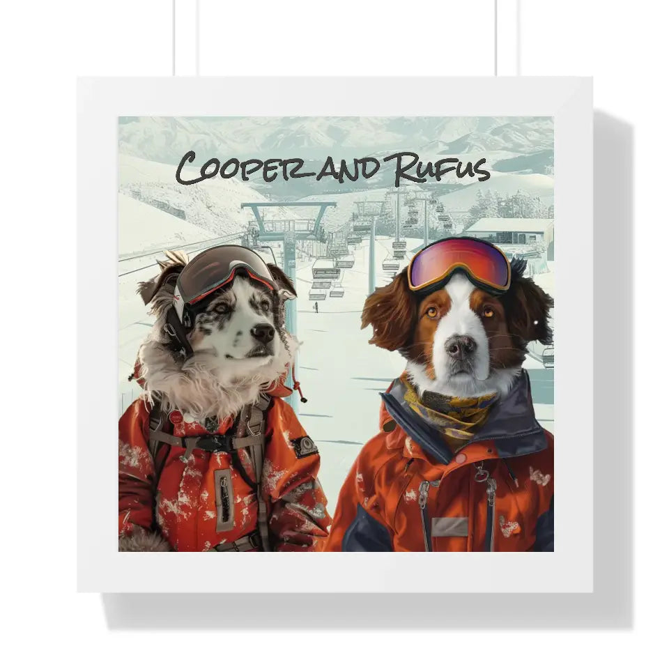 On the Slopes - Customizable Pet Portrait