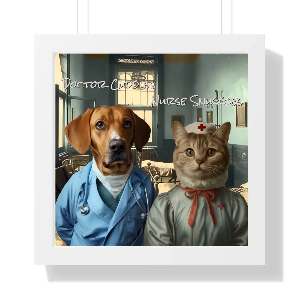 Dr Cuddles and Nurse Snuggles - Customizable Pet Portrait