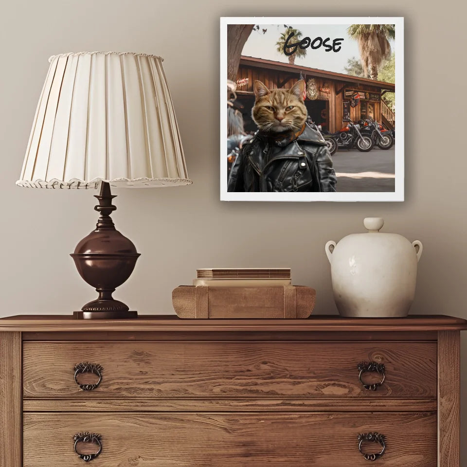 Biker in Leather - Customizable Pet Portrait