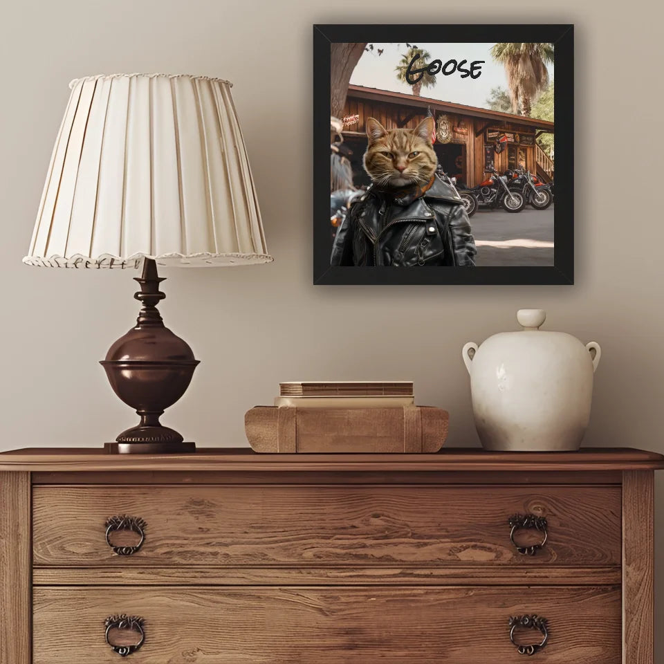 Biker in Leather - Customizable Pet Portrait