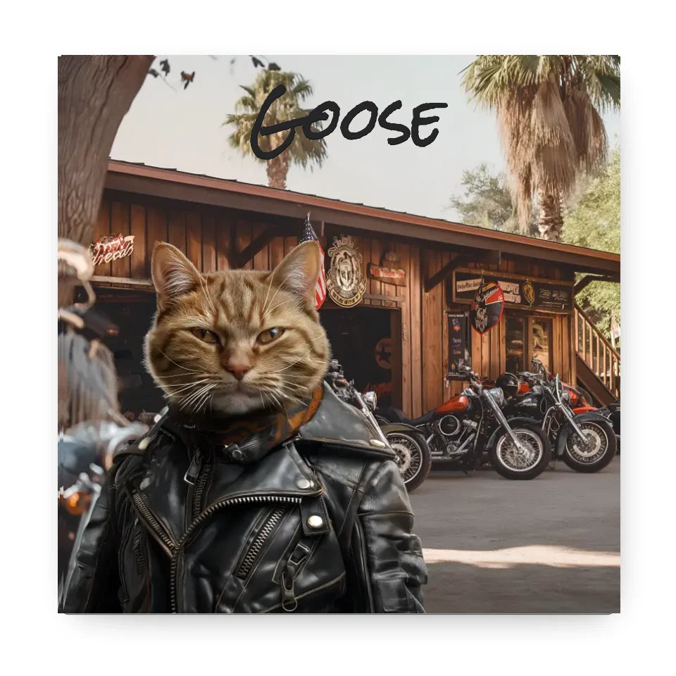 Biker in Leather - Customizable Pet Portrait