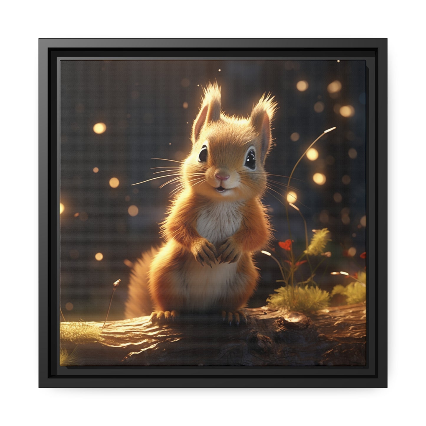 Baby Squirrel Framed Wall Canvas