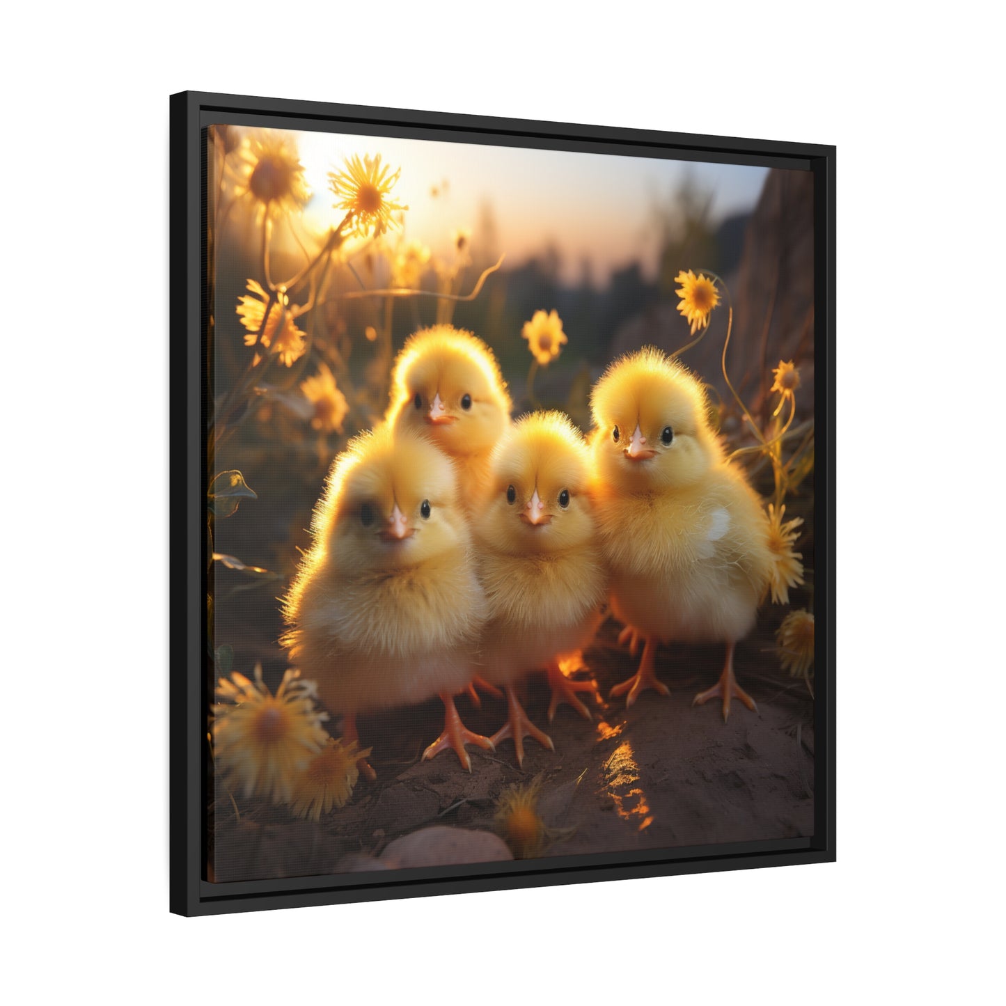 Baby Chicks Framed Wall Canvas