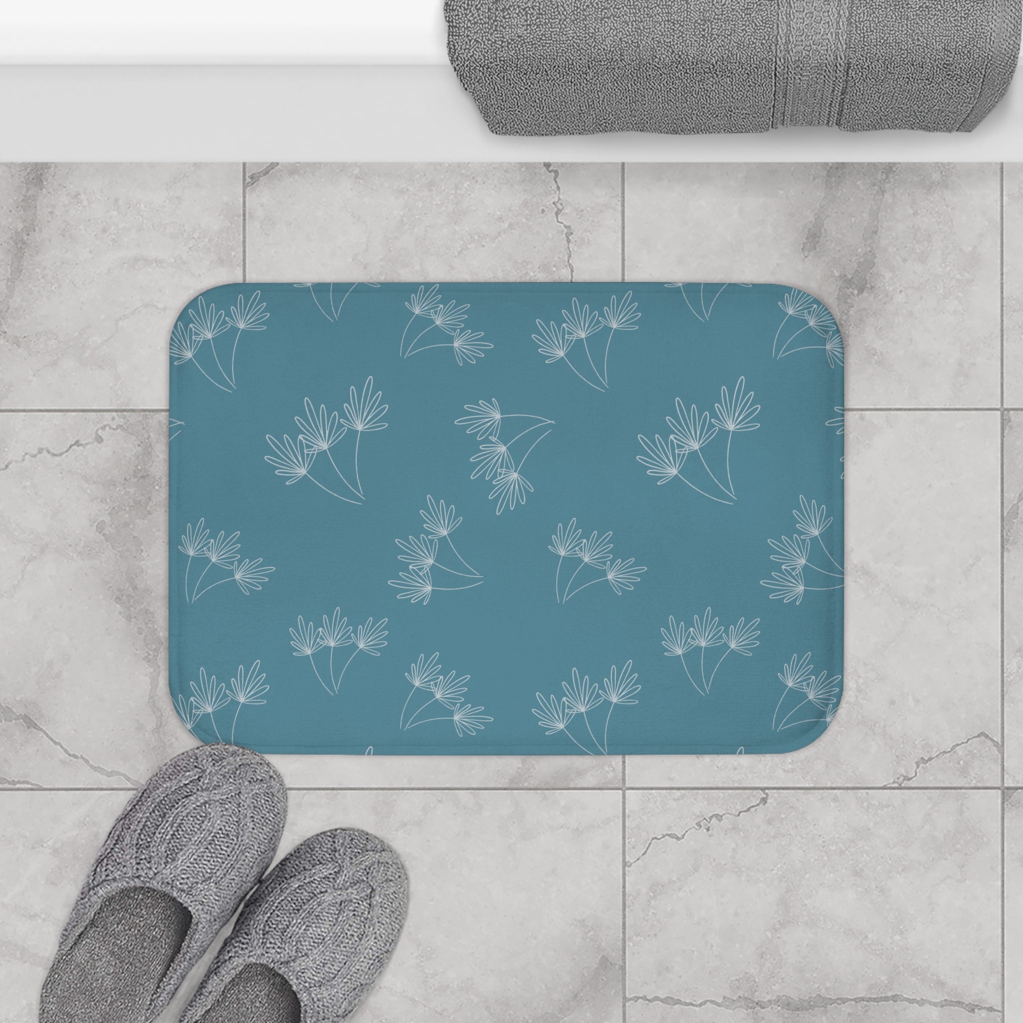 Leafy Whimsy Bath Mat – Light Green