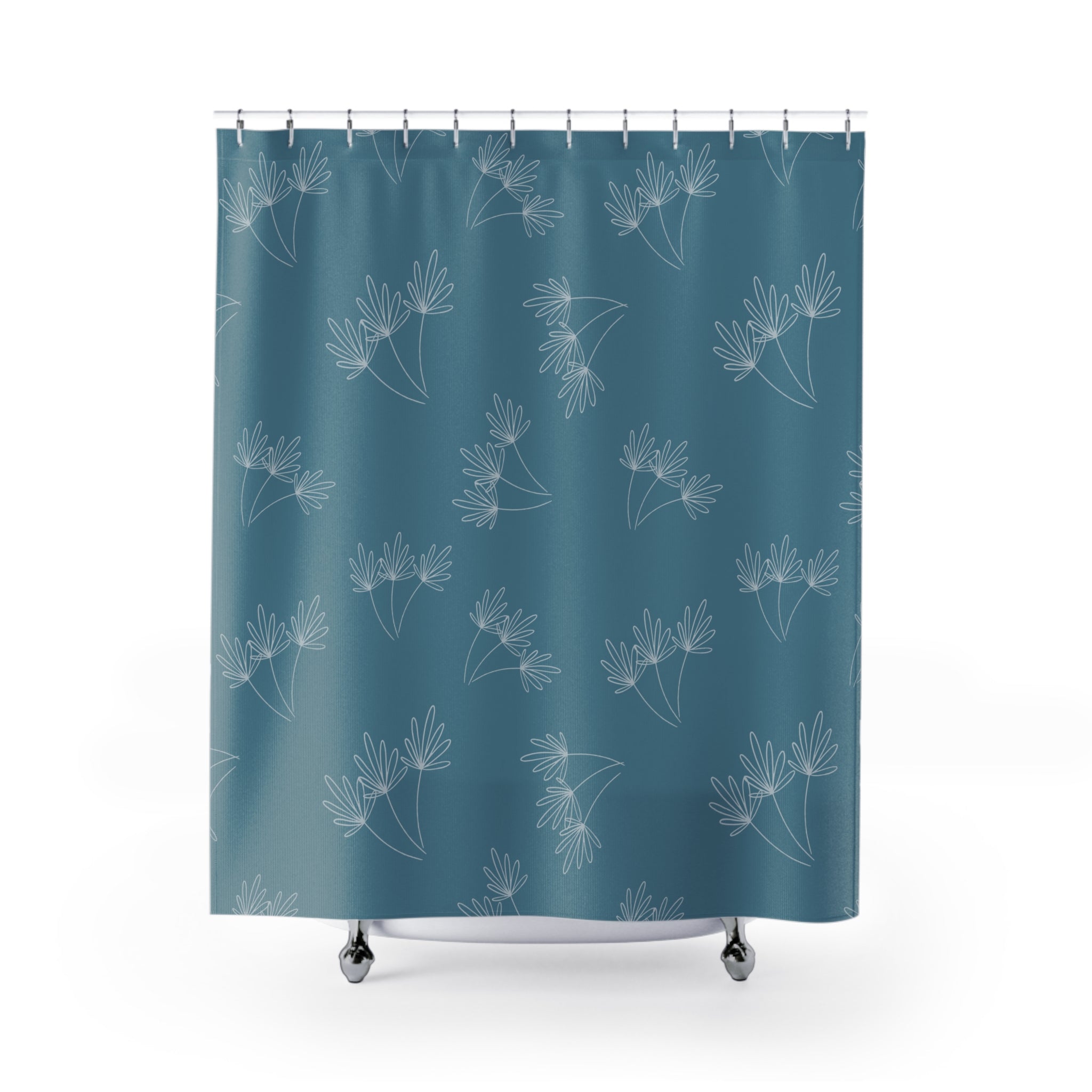 Leafy Whimsy Shower Curtain – Light Blue