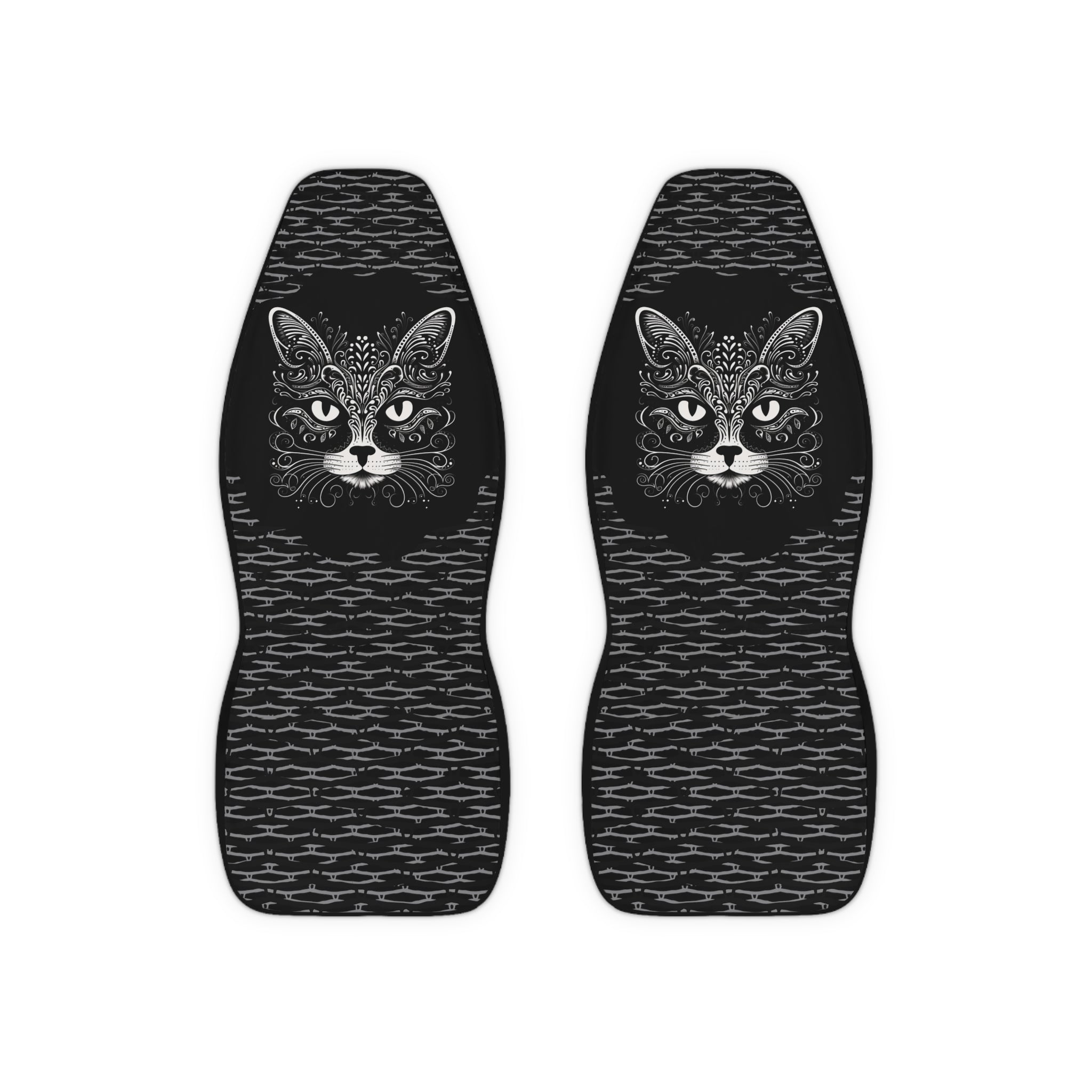 Whisker-Lace Cat Face Car Seat Covers