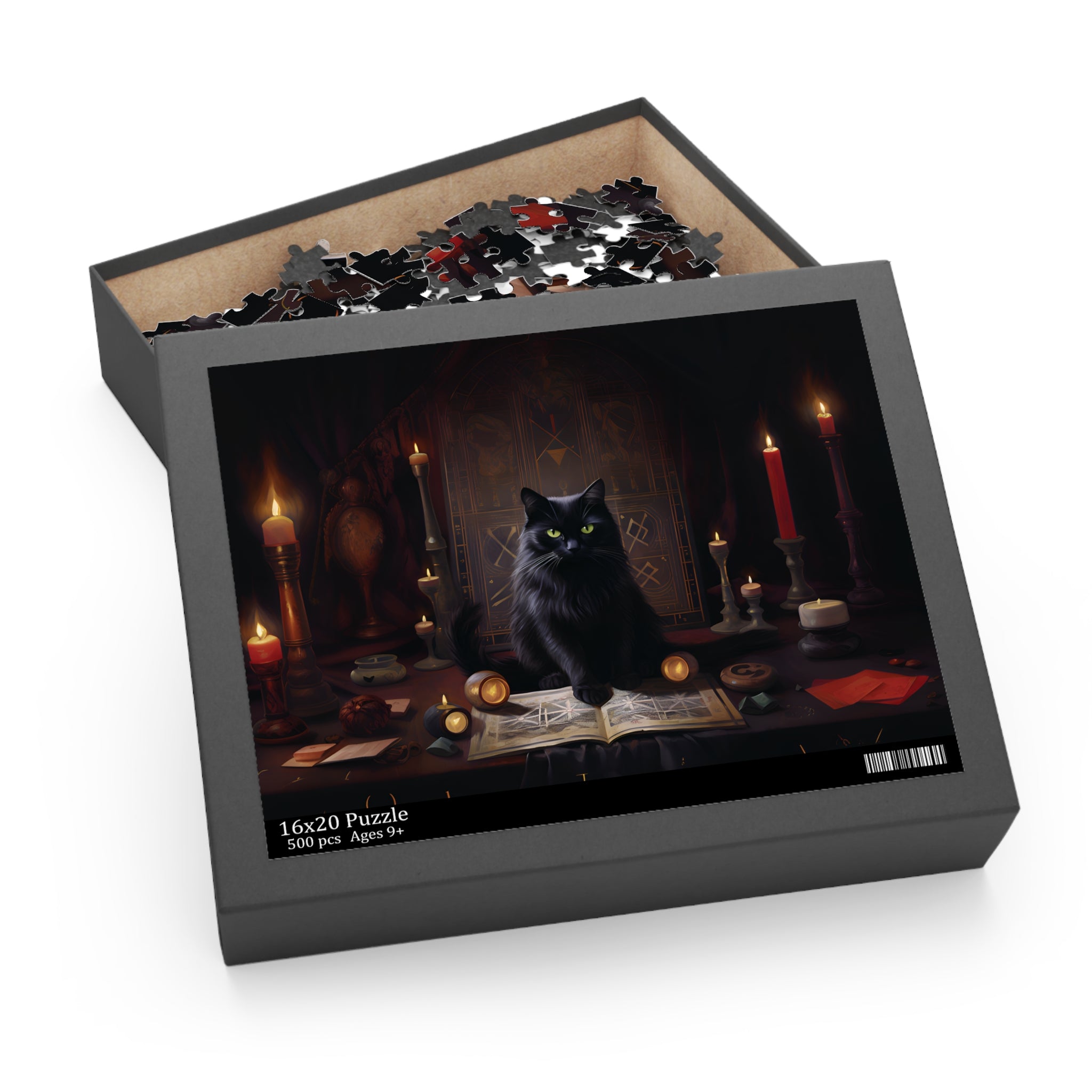 Black Cat and Book of Spells  - Puzzle (120, 252, 500-Piece)