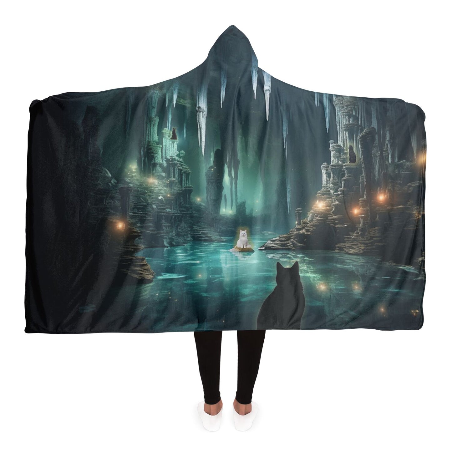 Cats in a Lost City - Hooded Blanket