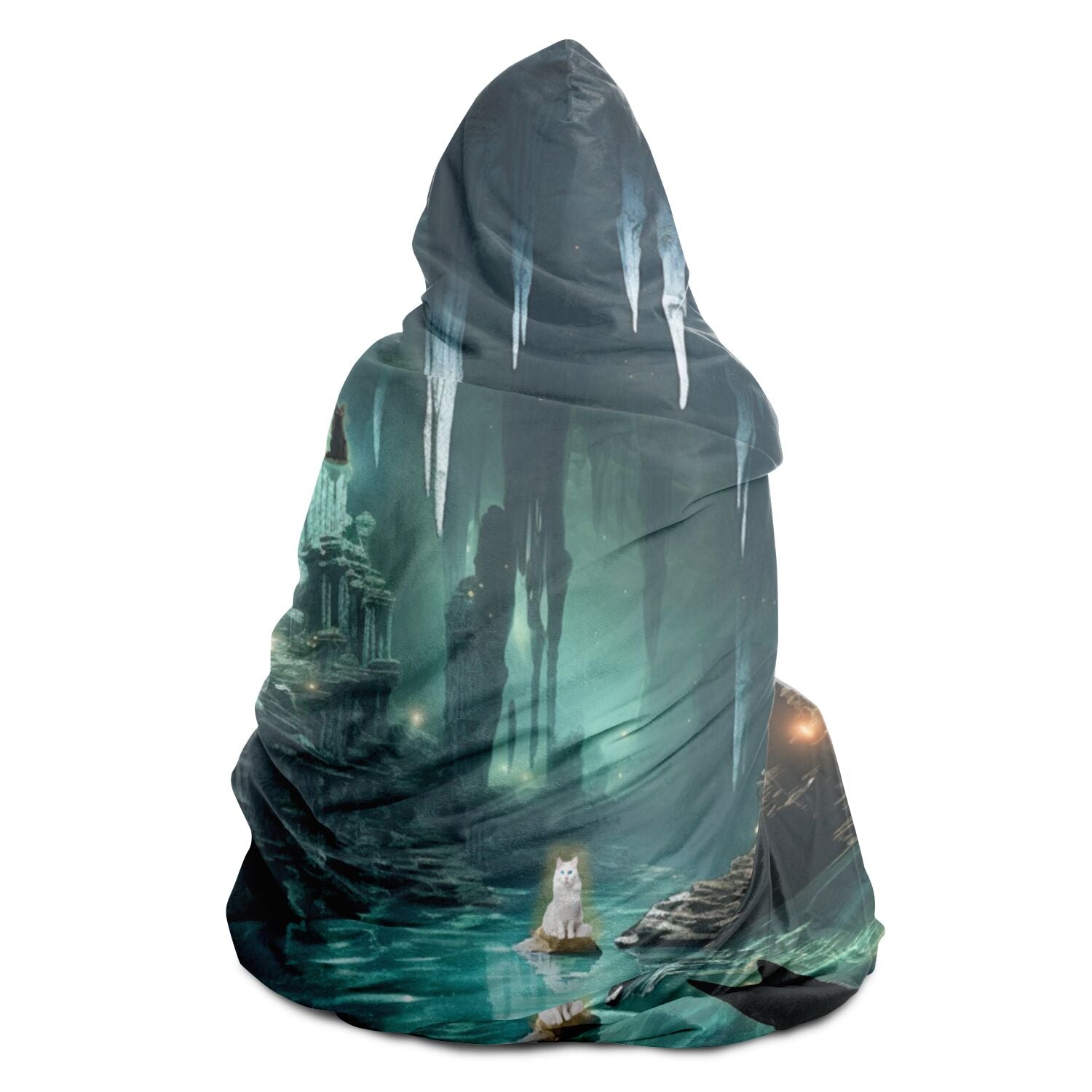 Cats in a Lost City - Hooded Blanket