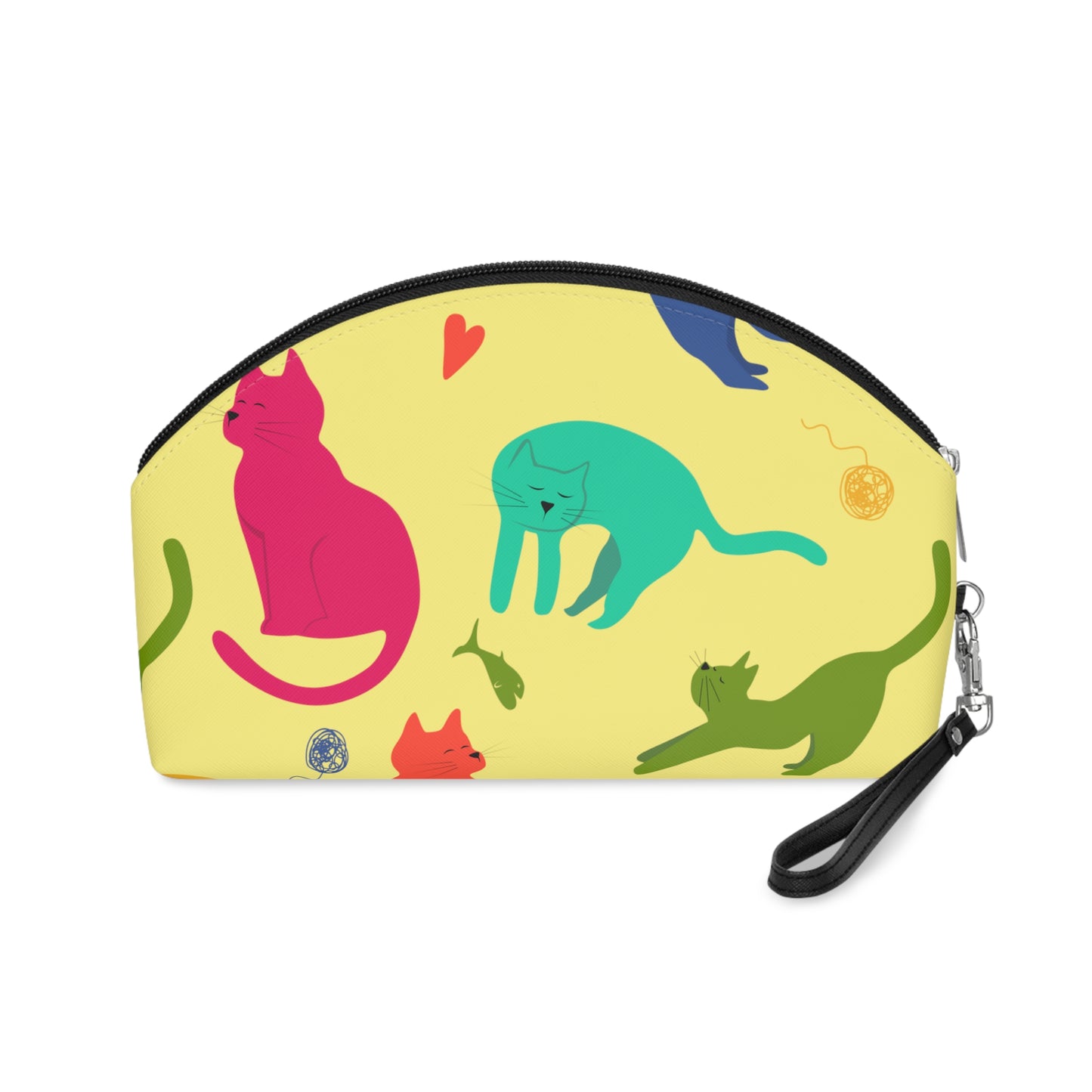 Vibrantly Colored Cats Makeup Bag – Yellow