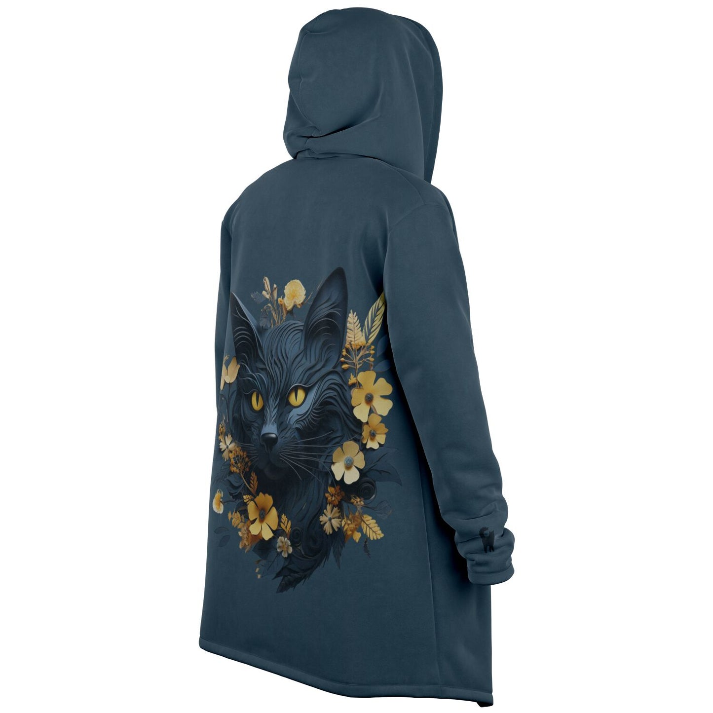 Cat and Yellow Blooms - Fleece Lined Cloak