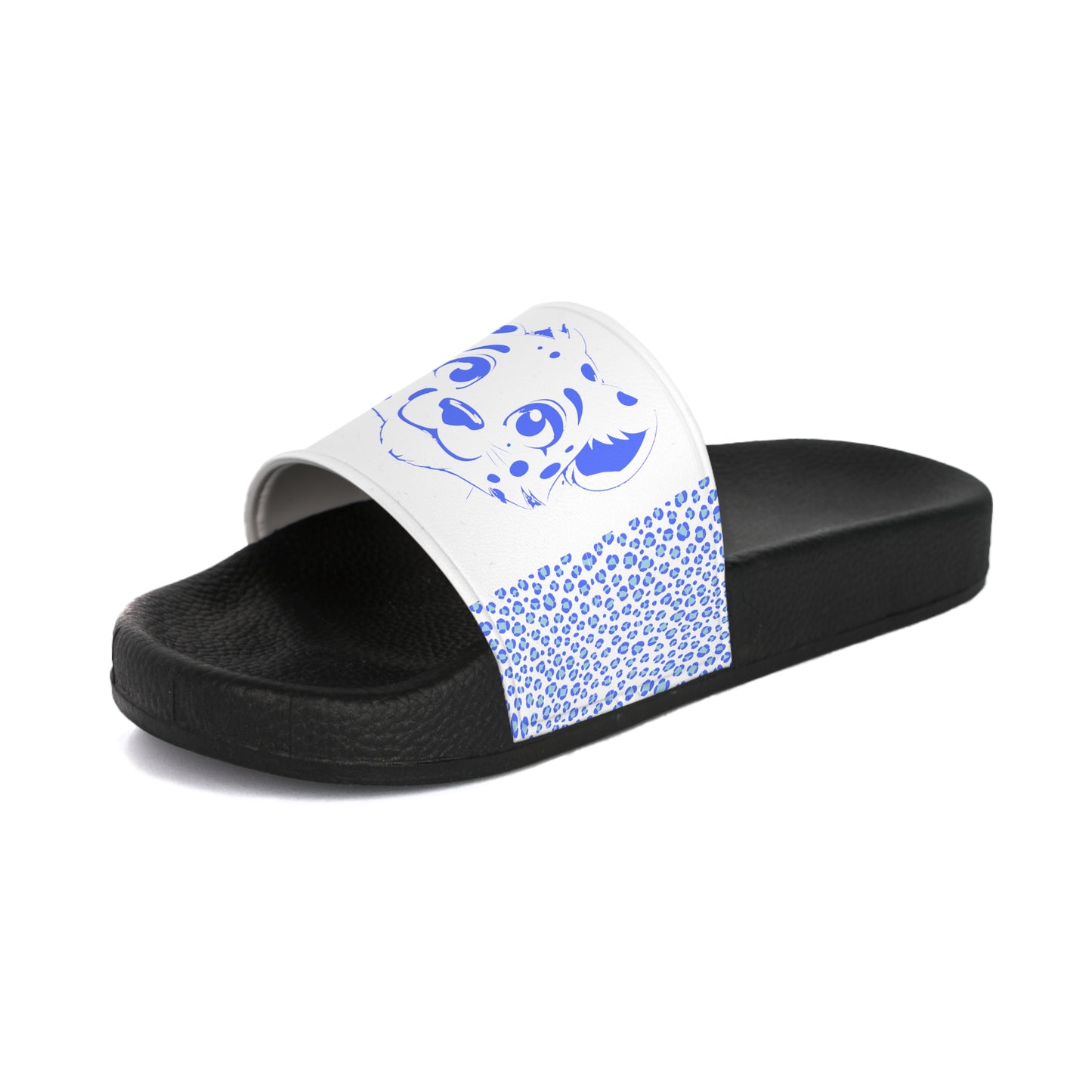 Leopard Print Women's Slide Sandals – Blue