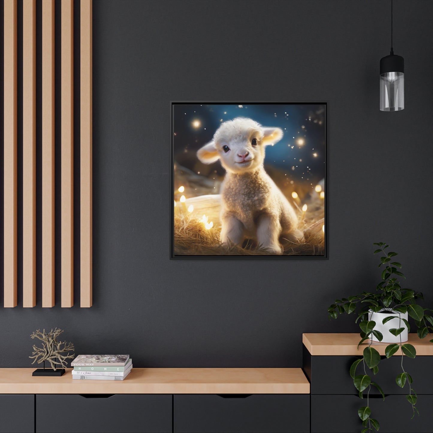 Baby Lamb Framed Wall Canvas