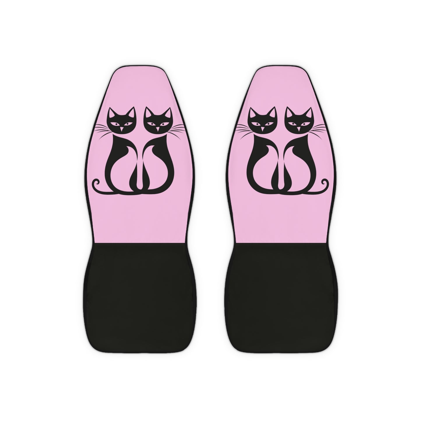 Black Cat Chic Car Seat Covers - Pink