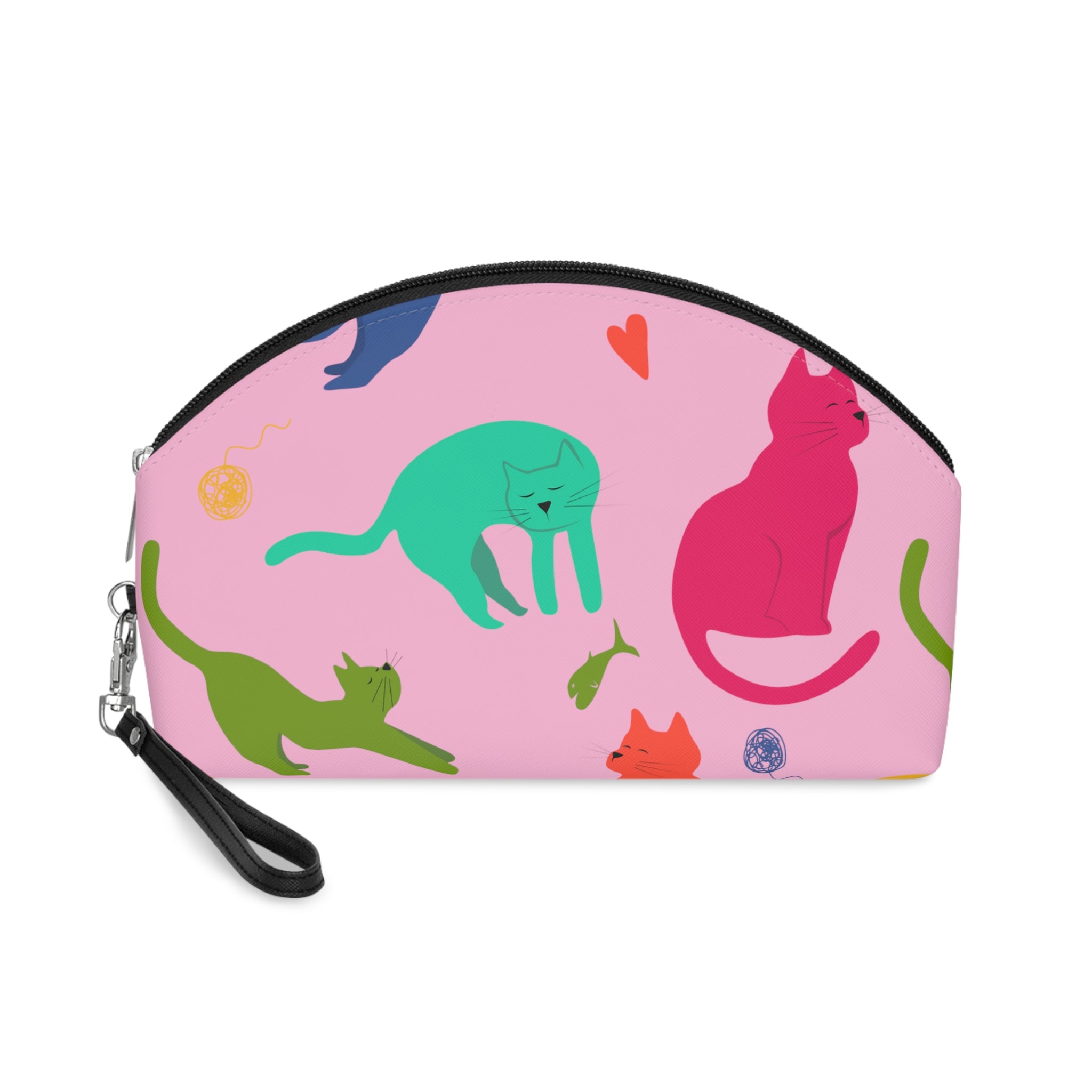 Vibrantly Colored Cats Makeup Bag – Pink