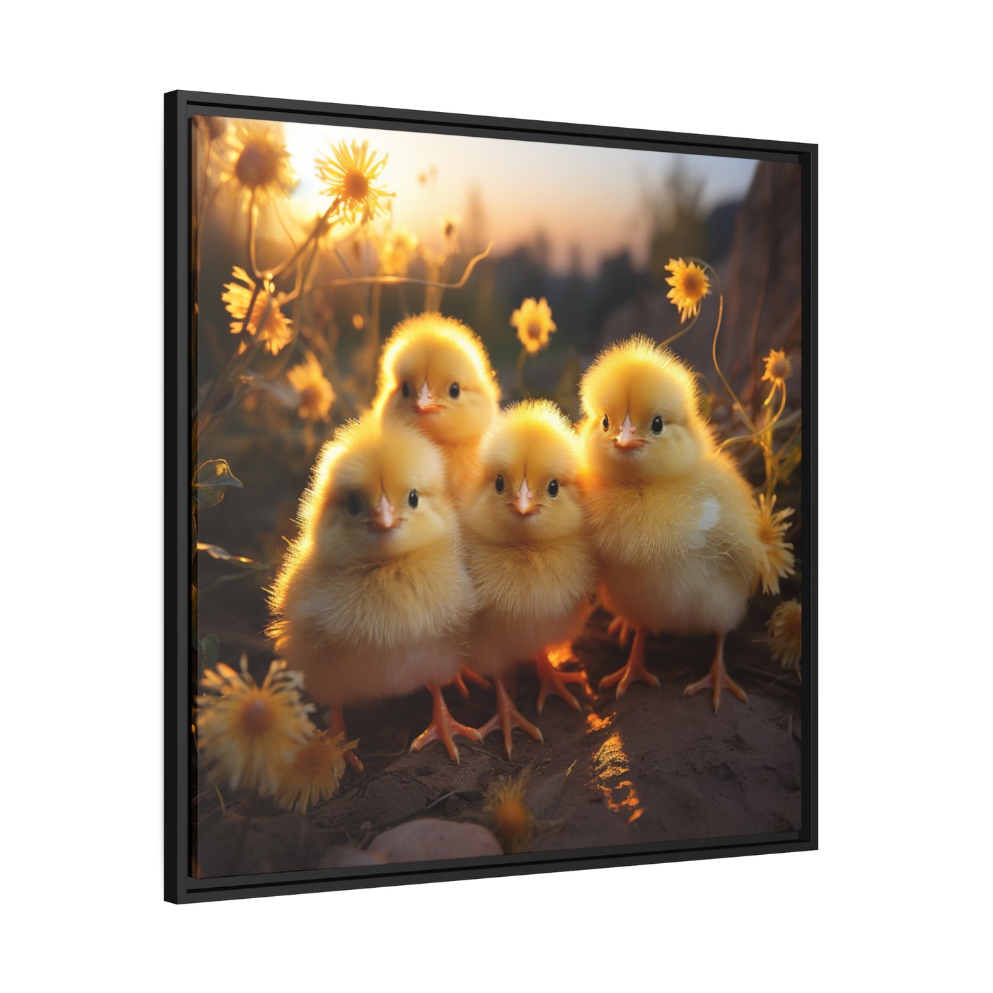 Baby Chicks Framed Wall Canvas