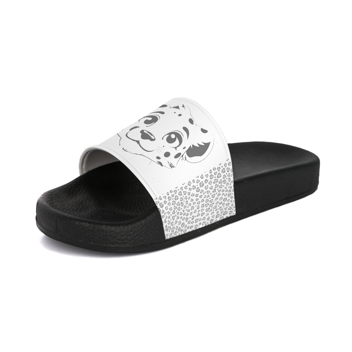 Leopard Print Women's Slide Sandals – Grey