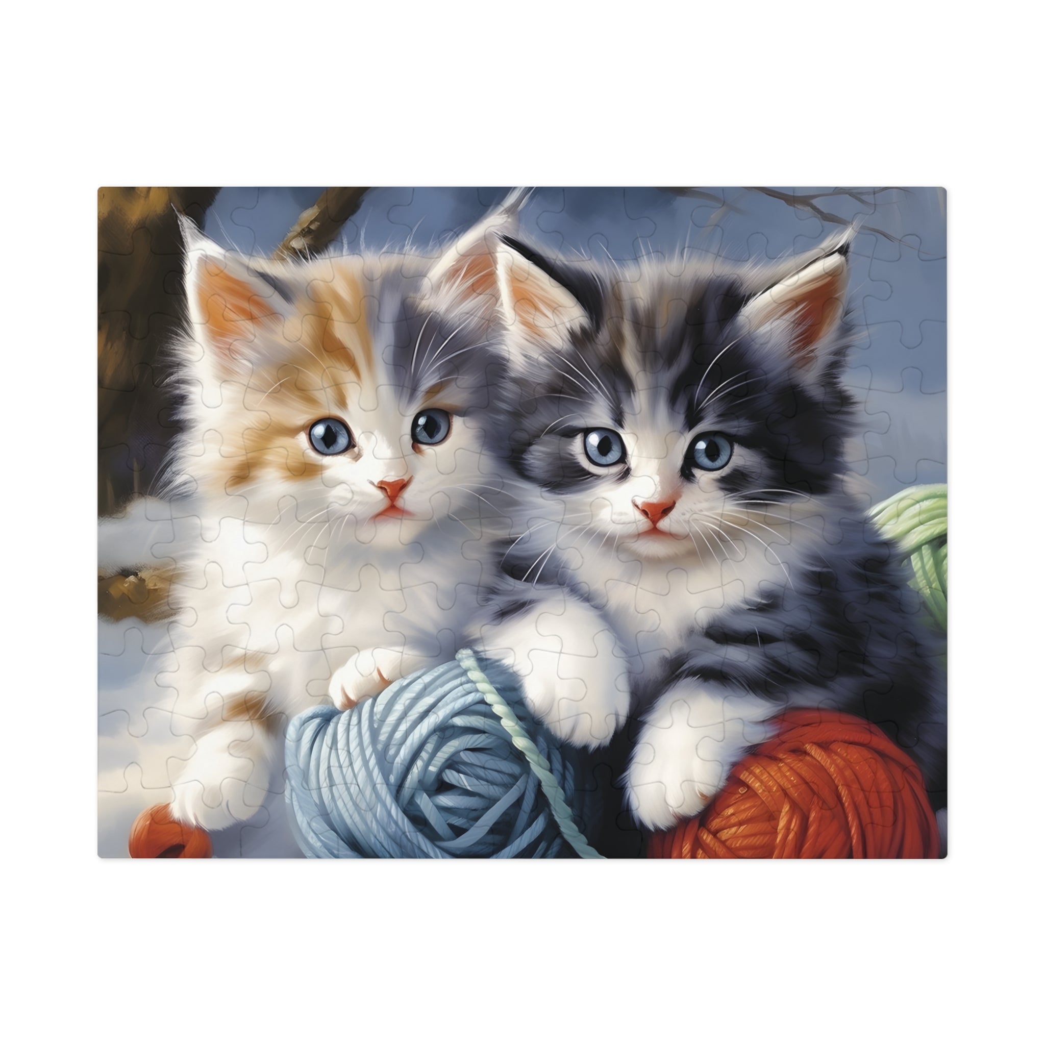 Two Kittens with Yarn - Children's Jigsaw Puzzle (30 or 110 Piece)