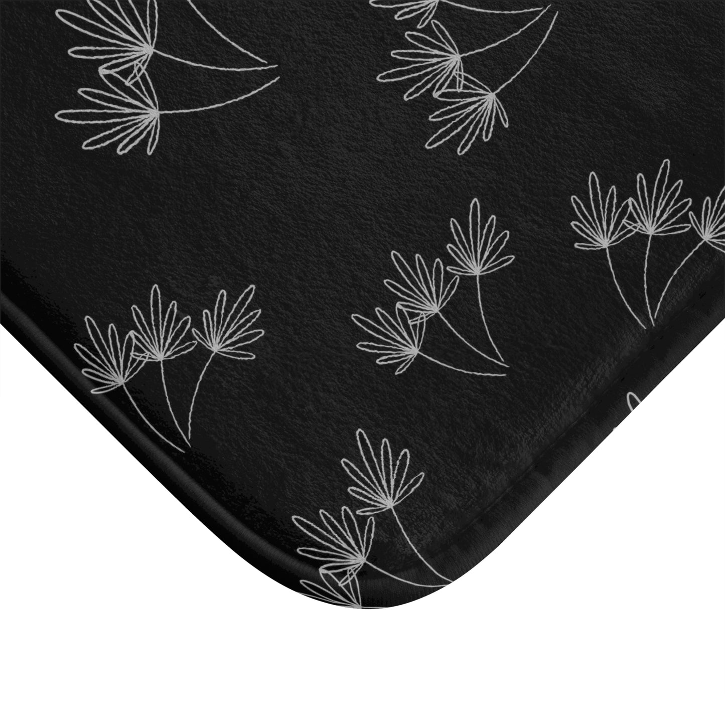 Leafy Whimsy Bath Mat – Black