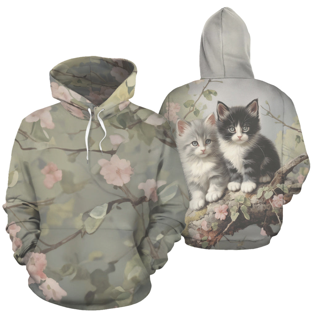 Kittens in Blossoms -  Hoodie