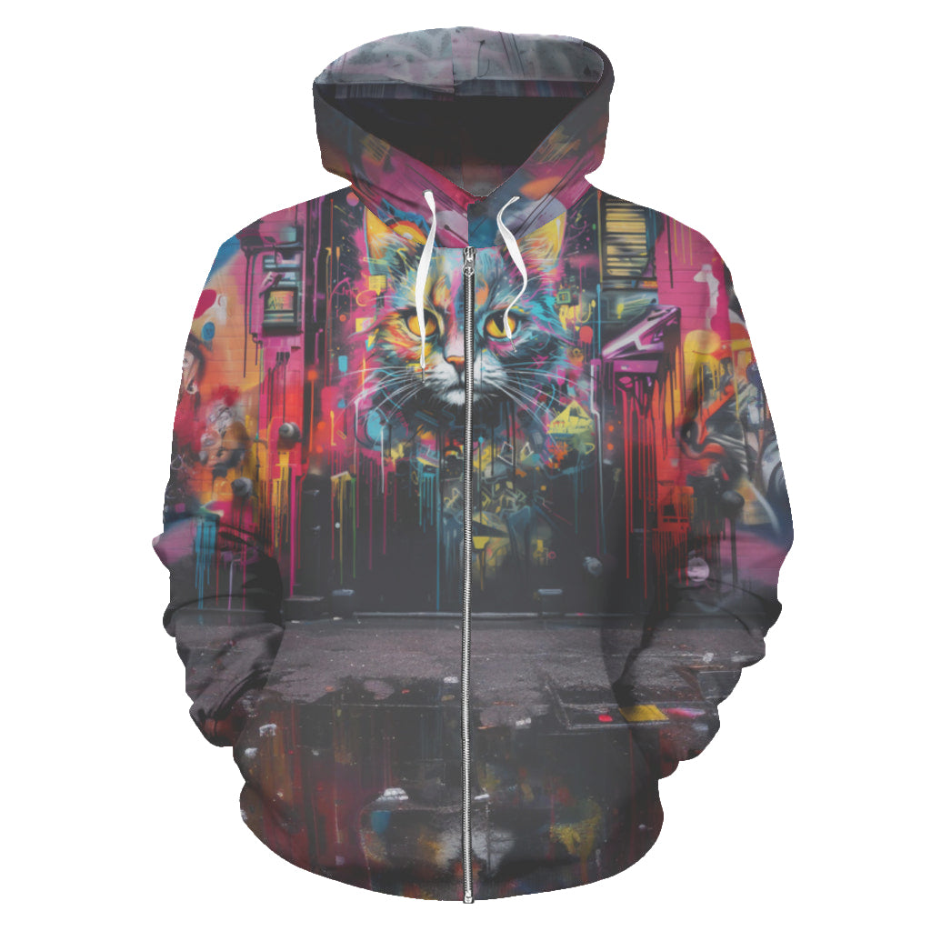 Urban Graffiti Cat -  Hoodie