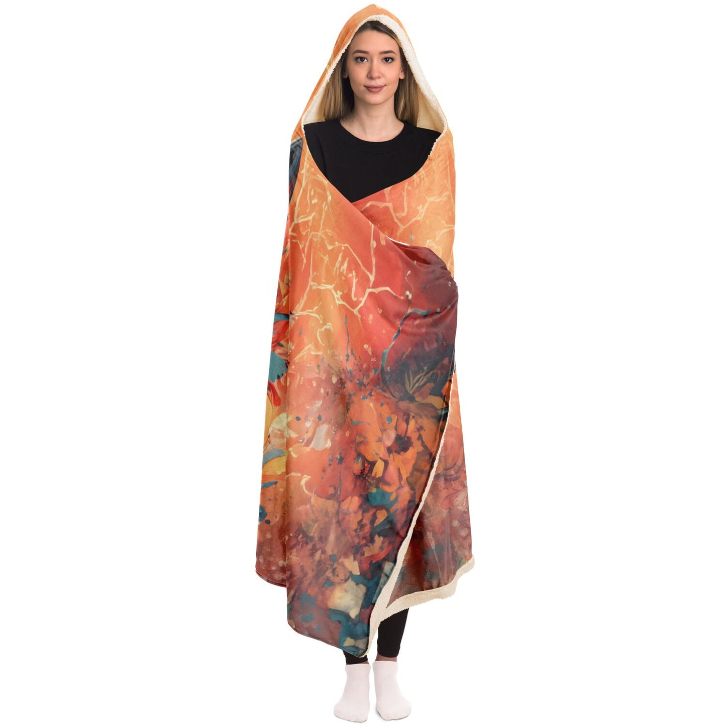 Mystical Orange Cat - Hooded Blanket