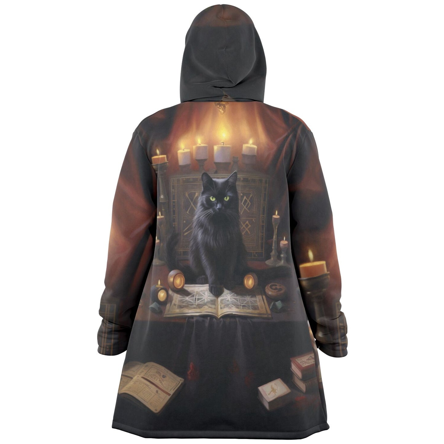 Cat and Golden Flame  - Fleece Lined Cloak