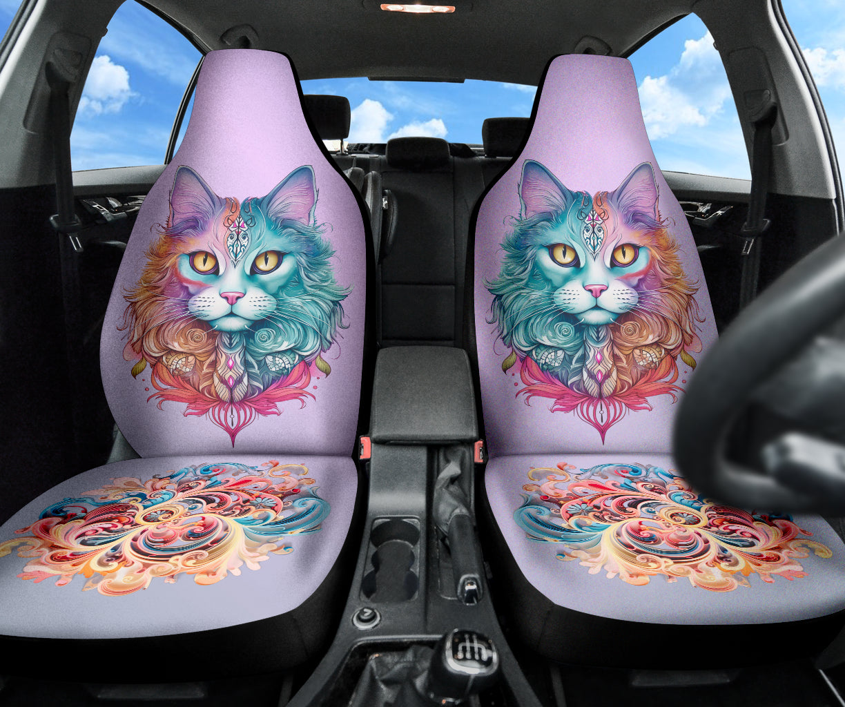 Multi-Color Cat Car Seat Covers