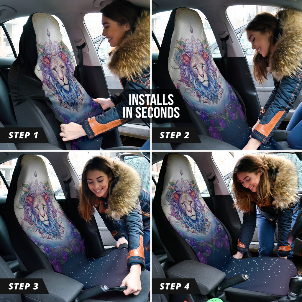 Pastel Lion and Stars Car Seat Covers