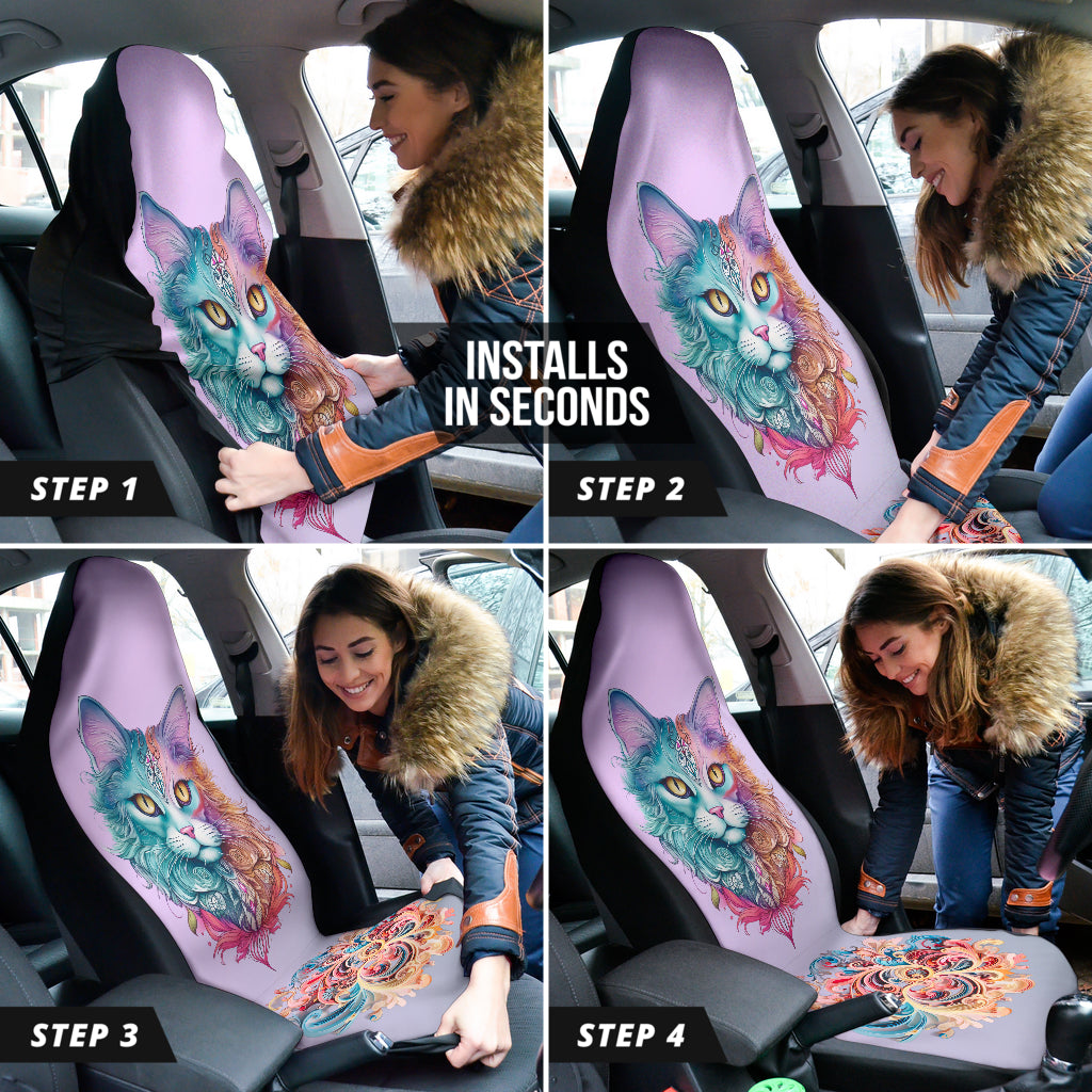 Multi-Color Cat Car Seat Covers