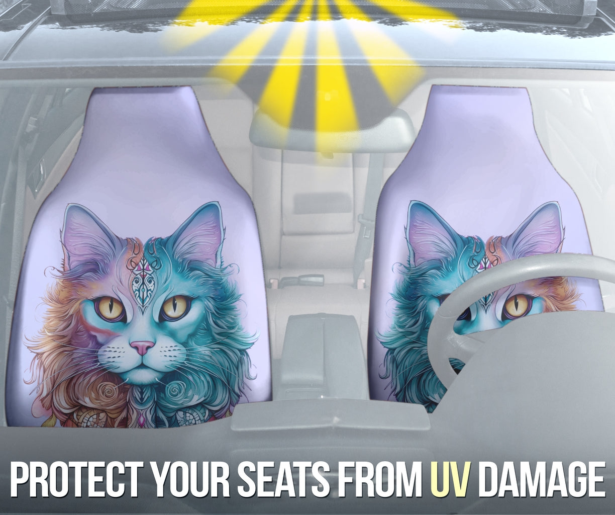 Multi-Color Cat Car Seat Covers